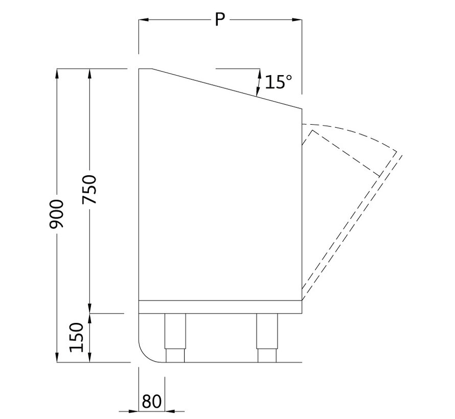 RVS lage cleanroom  was verzamelkast met dubbele kanteldeuren- PREMIUM