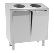 ProCleanroom RVS lage cleanroom  was verzamelkast met dubbele kanteldeuren- PREMIUM