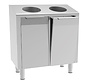 Stainless steel low cleanroom laundry collection cabinet with double tilt doors PREMIUM