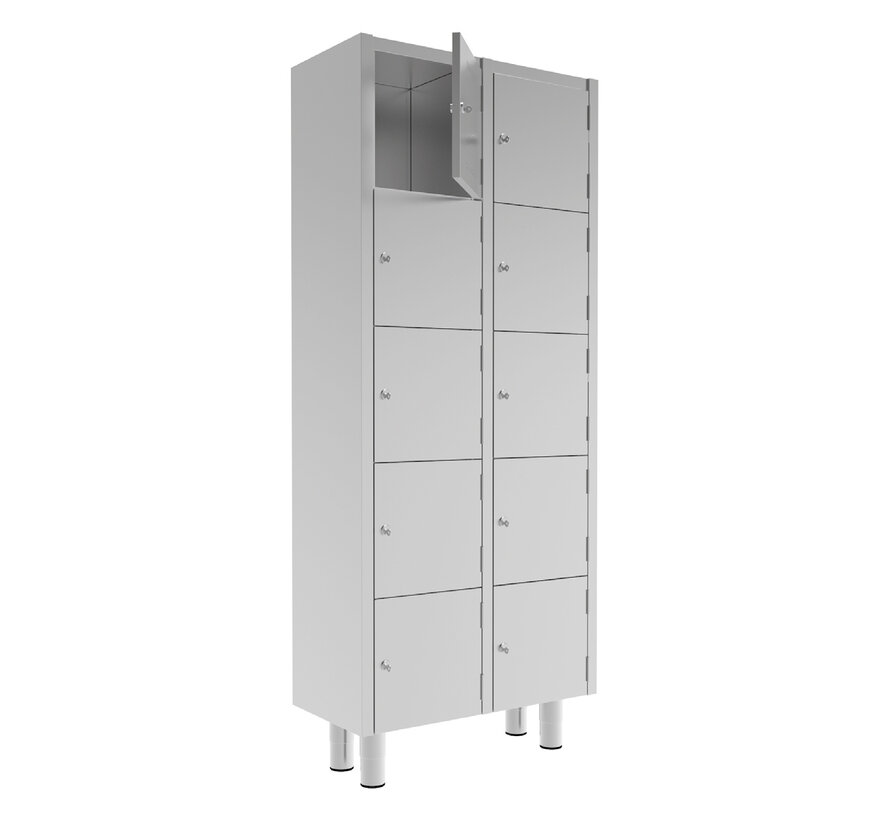 Stainless steel tall cleanroom cabinet with personal lockers PREMIUM