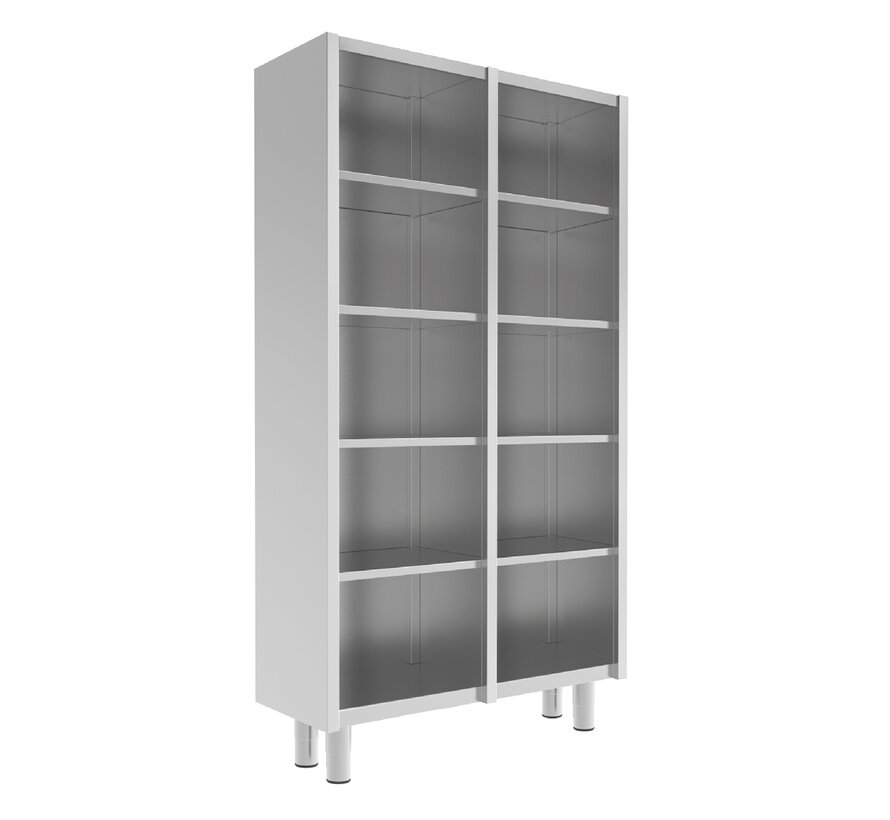 Stainless steel tall cleanroom cabinet with open compartments PREMIUM