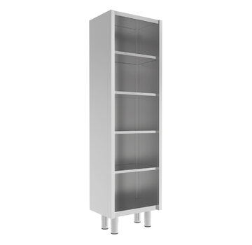 ProCleanroom Stainless steel tall cleanroom cabinet with open compartments PREMIUM