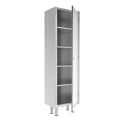 ProCleanroom Stainless steel tall cleanroom cabinet with compartments and hinged door PREMIUM