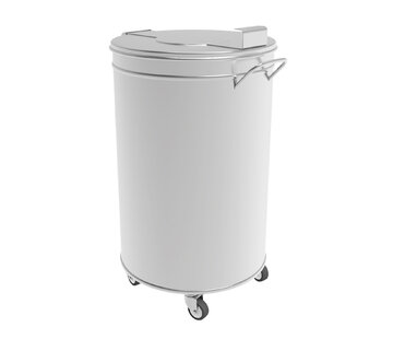 ProCleanroom Stainless steel round waste bin on wheels