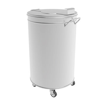 ProCleanroom RVS ronde afvalemmer op wielen