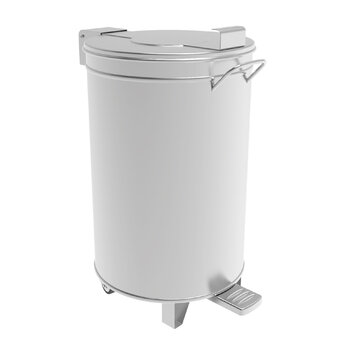 ProCleanroom Stainless steel round waste bin with foot pedal