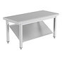 Stainless steel cleanroom gowning bench with single shoe rack PREMIUM
