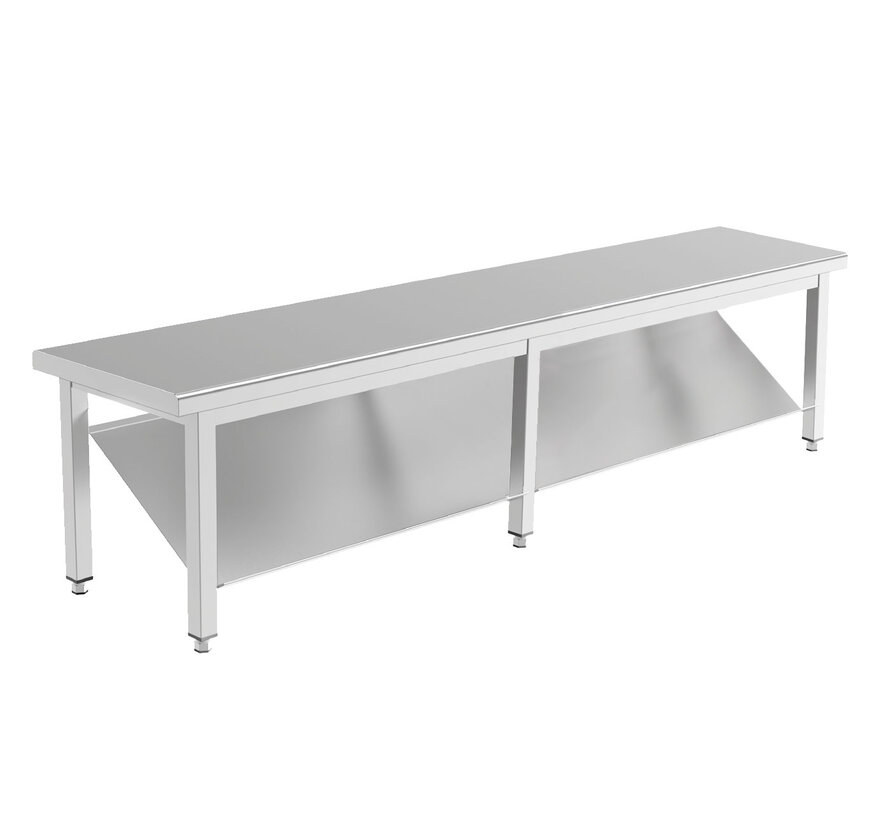 Stainless steel cleanroom gowning bench with single shoe rack PREMIUM