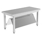 Stainless steel cleanroom gowning bench with double shoe rack PREMIUM