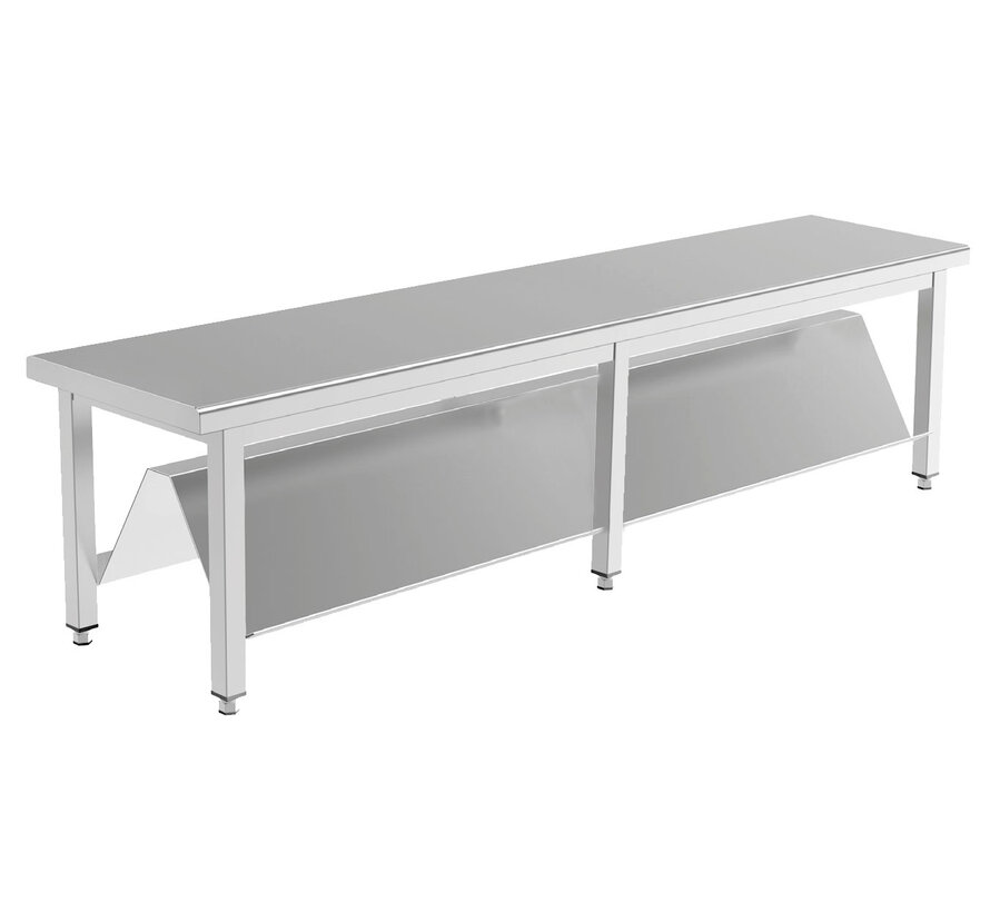Stainless steel cleanroom gowning bench with double shoe rack PREMIUM