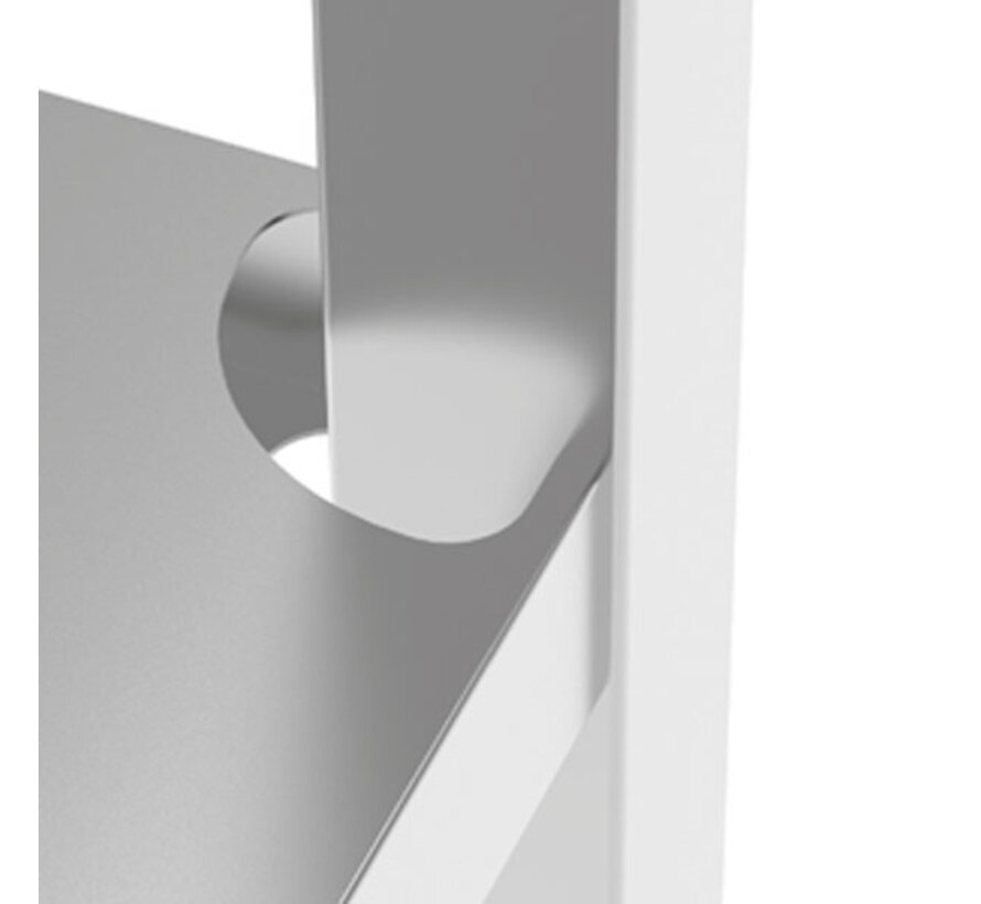Stainless steel cleanroom gowning bench with two shelves PREMIUM