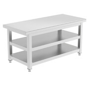 ProCleanroom Stainless steel cleanroom gowning bench with two shelves PREMIUM