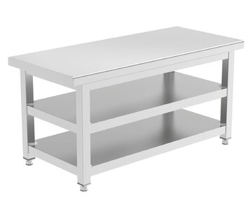 ProCleanroom RVS cleanroom overstapbank met twee legborden - PREMIUM