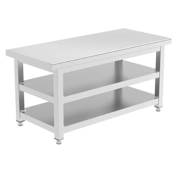 ProCleanroom Stainless steel cleanroom gowning bench with two shelves PREMIUM