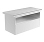 Stainless steel cleanroom gowning bench with shoe compartments on both sides PREMIUM
