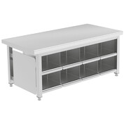 ProCleanroom Stainless steel cleanroom gowning bench with 8 to 40 shoe compartments on both sides PREMIUM