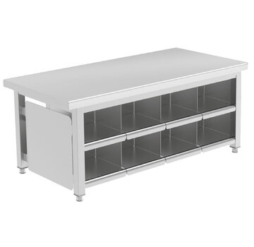 ProCleanroom Stainless steel cleanroom gowning bench with 8 to 40 shoe compartments on both sides PREMIUM