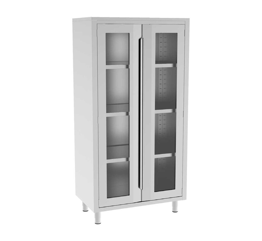 Stainless steel tall cleanroom cabinet with hinged door(s) featuring glass Premium product