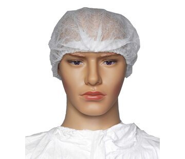 Medicom Medicom-Hopen Bouffant Caps white/blue 61 cm (100 pieces)