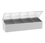 Stainless steel cleanroom dispenser for consumables with 4 compartments