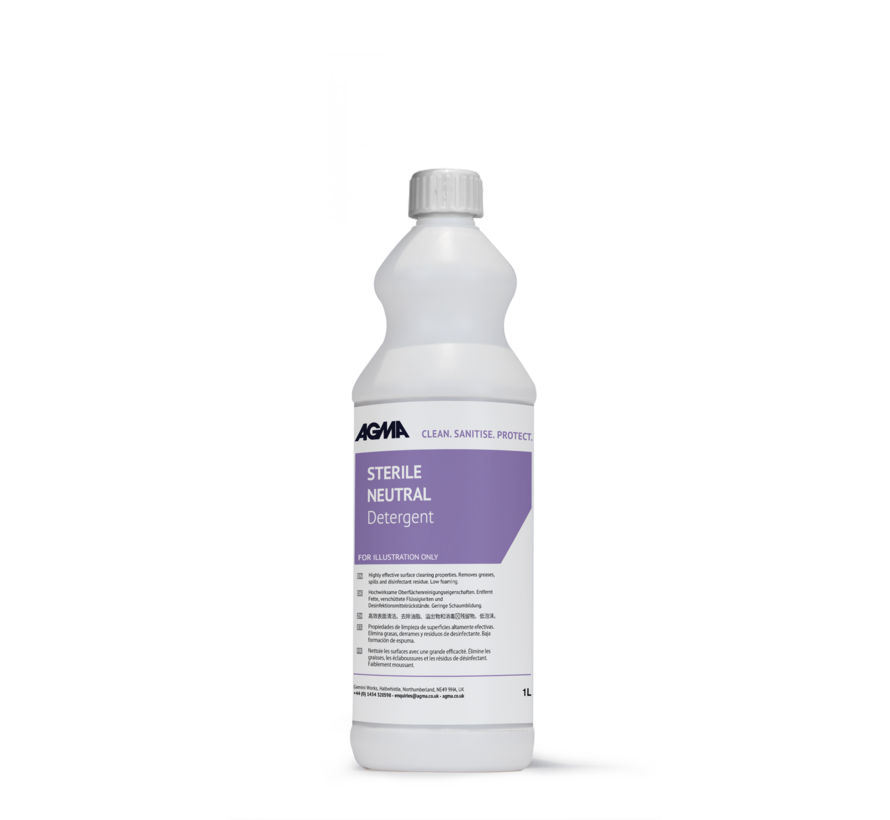 Sterile AGMA Neutral Detergent – 500ml capped bottle – 20 pcs