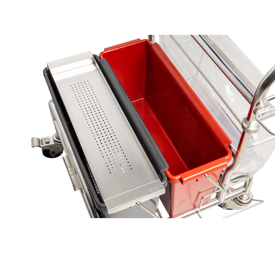 Hands-free mop saturation system two Polypropylene buckets