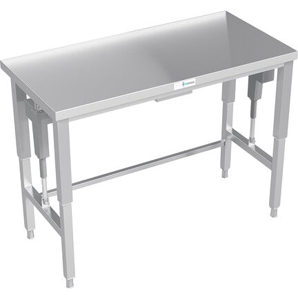 Electrically adjustable stainless‑steel cleanroom work tables