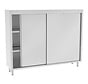 Edelstahl-Schrank 140 cm hoch mit Schiebetüren PREMIUM