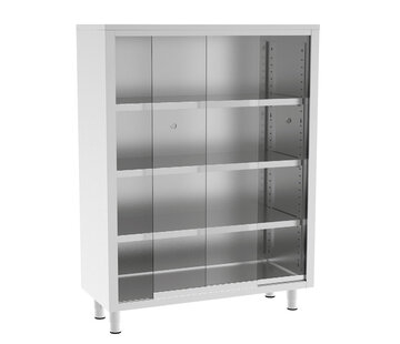 ProCleanroom Stainless steel cabinet with glass sliding doors PREMIUM