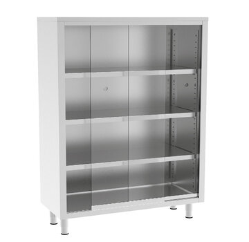 ProCleanroom Edelstahl-Schrank mit Glasschiebetüren PREMIUM