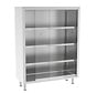RVS kast 140 cm hoog met glazen schuifdeuren - PREMIUM