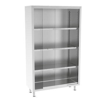 ProCleanroom Stainless steel cabinet with glass sliding doors PREMIUM