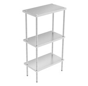 ProCleanroom RVS modulair rek 160 cm -  3 dichte legborden  - PREMIUM