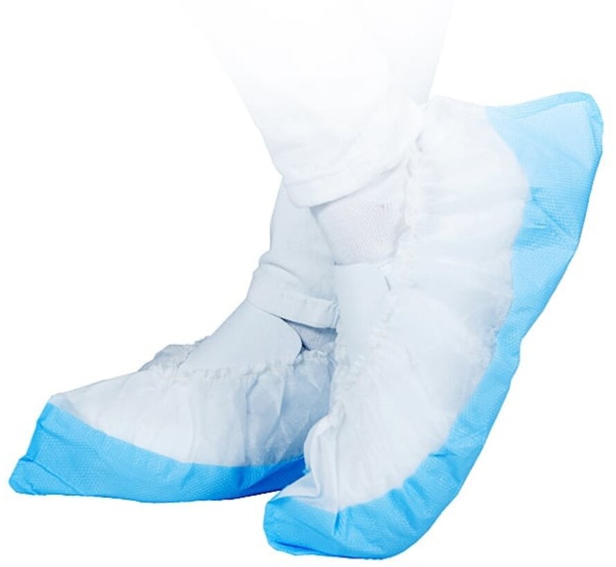 Medicom Skidguard Überschuhe weiß/blau PP/PE rutschfest 60 µm (400 Stück)