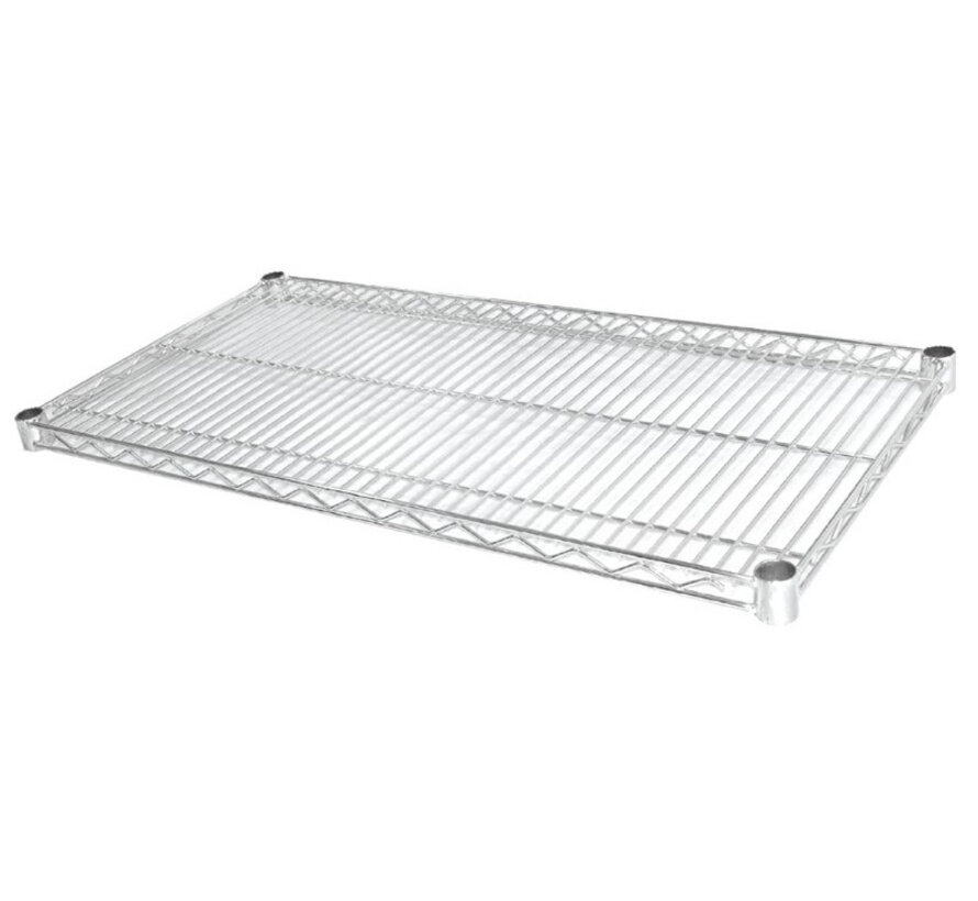 Cleanroom wire shelving unit with 4 shelves 152.5 cm wide