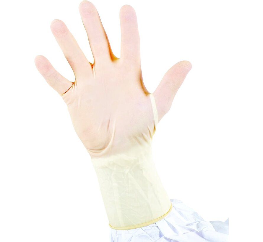 Latex cleanroom handschoenen 300mm - 100 stuks