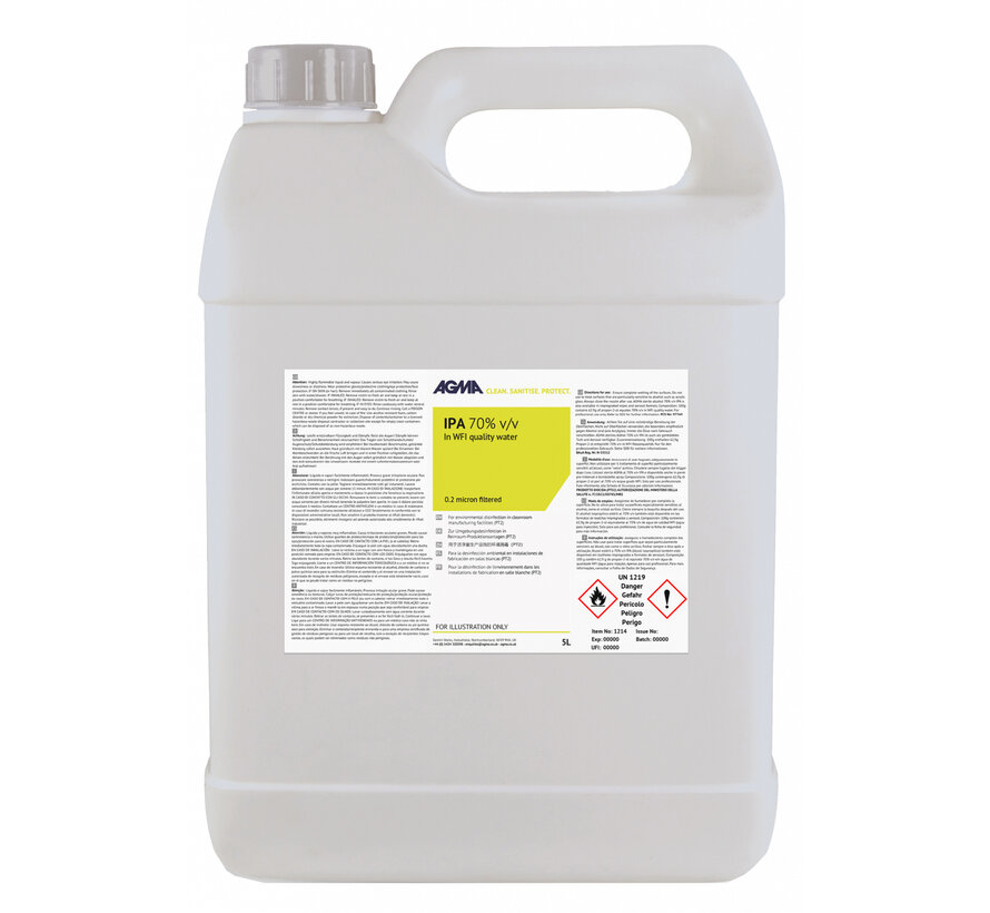 AGMA  IPA 70% in WFI 5L Canister - 4 units