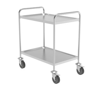 ProCleanroom RVS cleanroom servicetrolley met 2 legborden