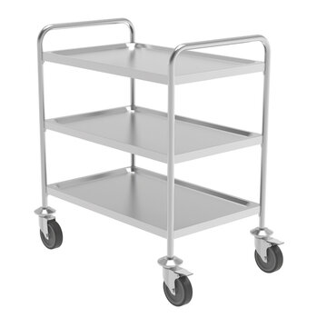 ProCleanroom RVS cleanroom servicetrolley met 3 legborden