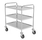 RVS cleanroom servicetrolley met 3 legborden  - PREMIUM
