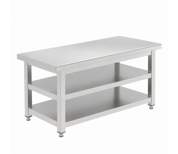 ProCleanroom Stainless steel cleanroom gowning bench with two shelves PREMIUM