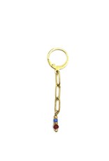 The Golden House Gold chain hoop beads red / stuk
