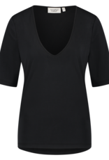 Another Label V-Neck T-Shirt 'Magnolia' - Black - Another-Label