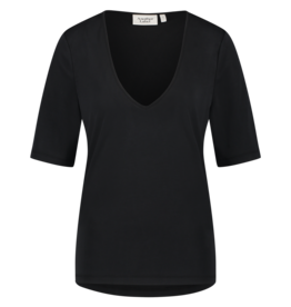 Another Label V-Neck T-Shirt 'Magnolia' - Black - Another-Label