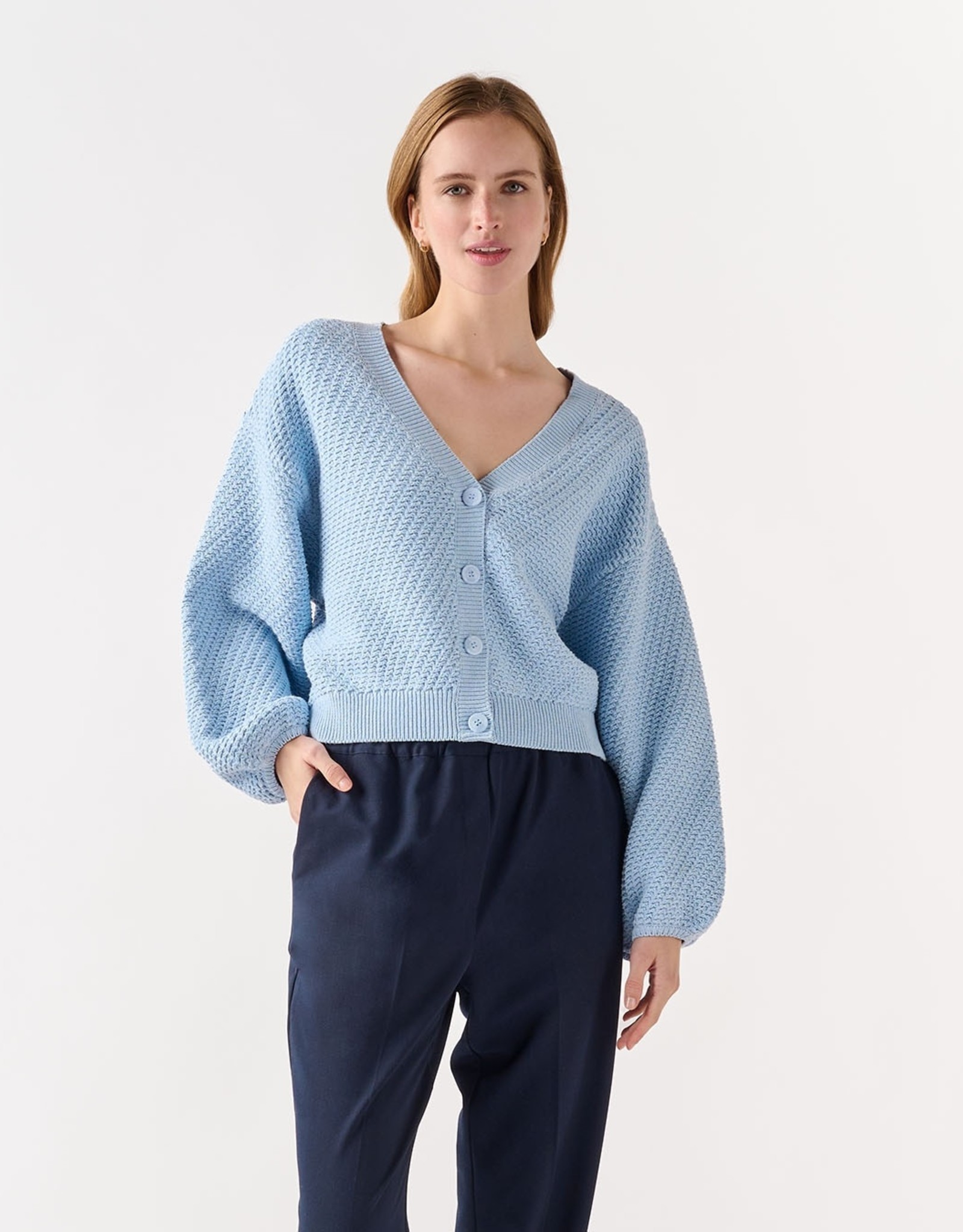 Another Label Cardigan 'Zhour' - Dusty Blue - Another Label