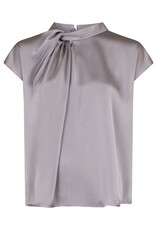 Blouse Satin 'Fleur Drapy' - Grey - Neo Noir