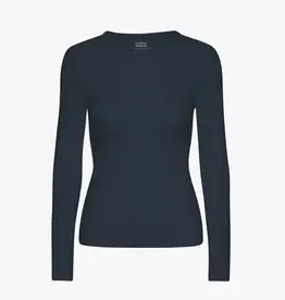 Colorful Standard T-Shirt 'Light Organic Rib LS' - Navy Blue  - Colorful Standard