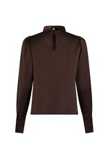 Blouse Heavy Sateen 'Toria' - Dark Brown - Neo Noir