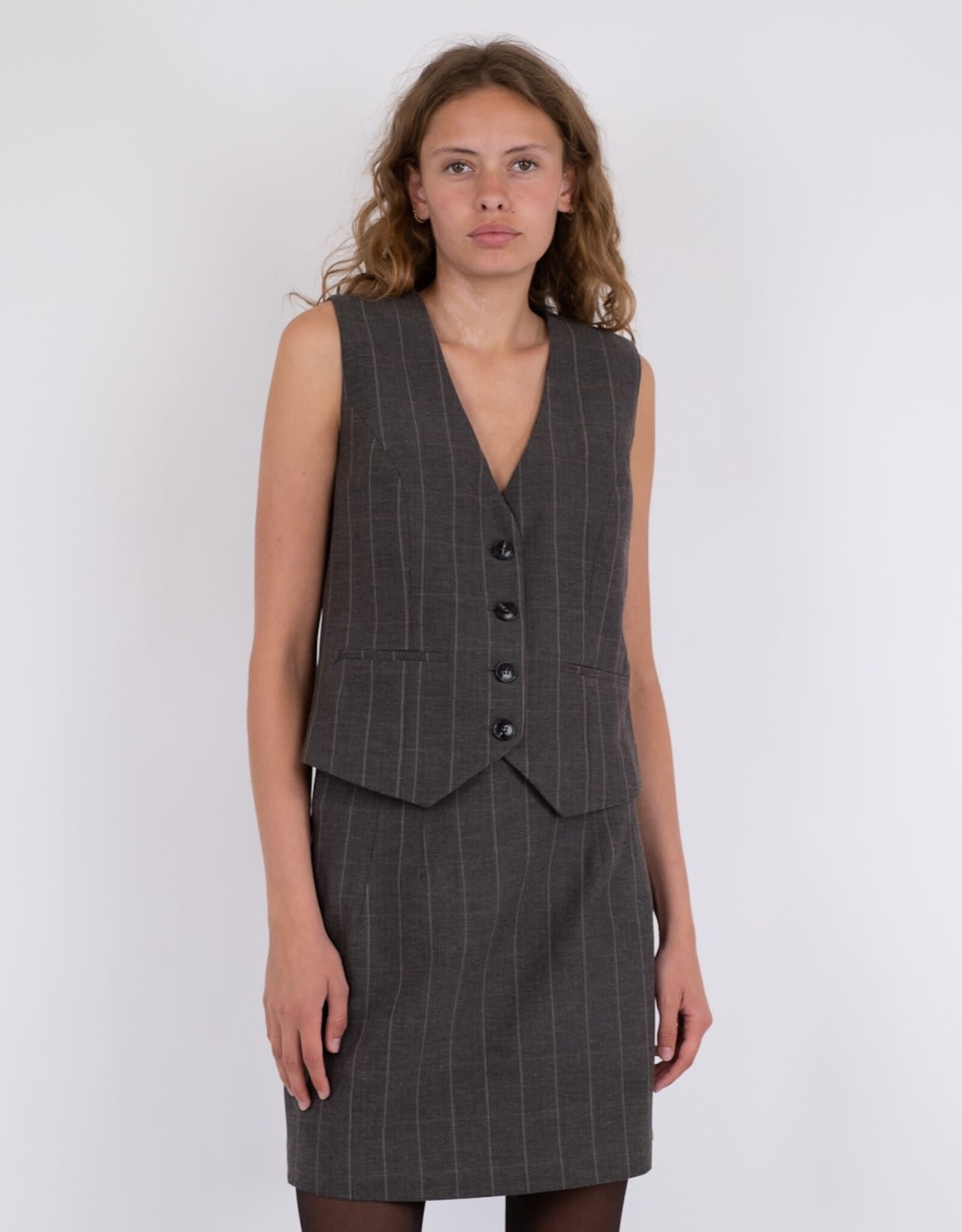 Gilet Soft Check  'Vendetta' - Dark Grey - Neo Noir