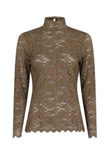 Blouse Laceflower 'Liza' - Dark Taupe - Neo Noir